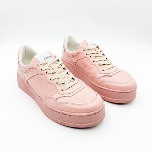 Gucci Jumbo GG Pink Leather Platform Low Top Chunky Sneakers EU 40 US 10